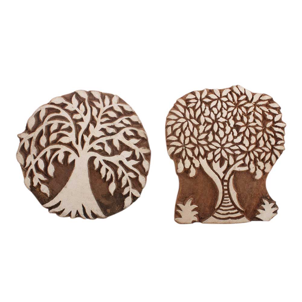 Set of 2 Piece New Mix Wooden Printing Blocks